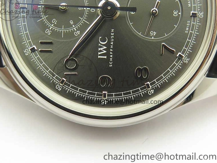 MIROTIME 0308 Portuguese Chrono SS ZF 1:1 Best Edition Gray Dial SS On Black Leather Strap A ZipUp 7215